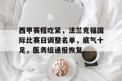 西甲赛程吃紧，法兰克福国际比赛日调整名单，底气十足，医务组通报恢复的简单介绍